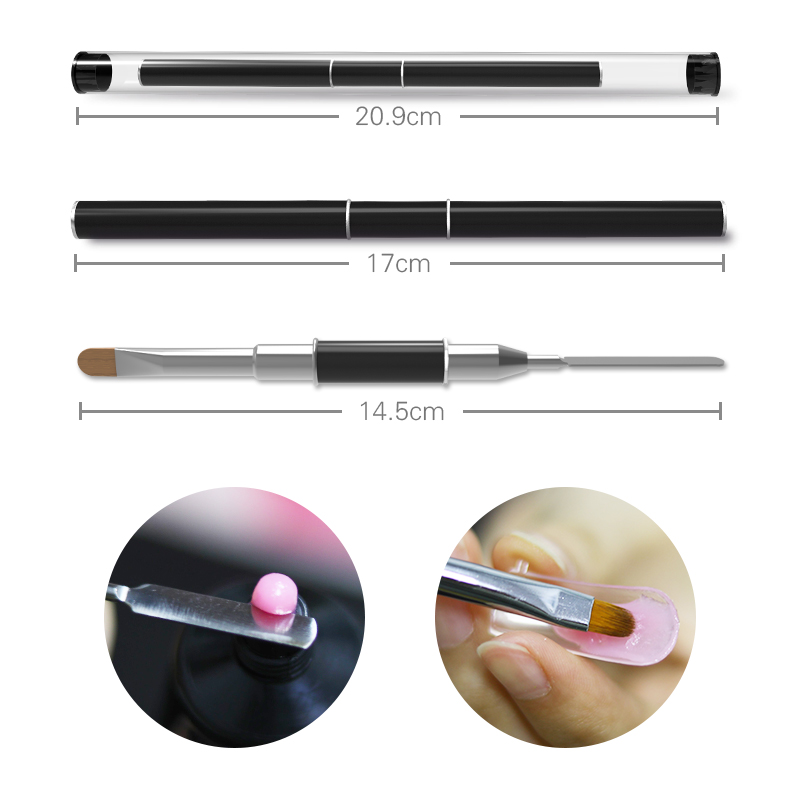 Новые двухголовые акриловые инструменты для ногтей Poly Gel Brush оптом